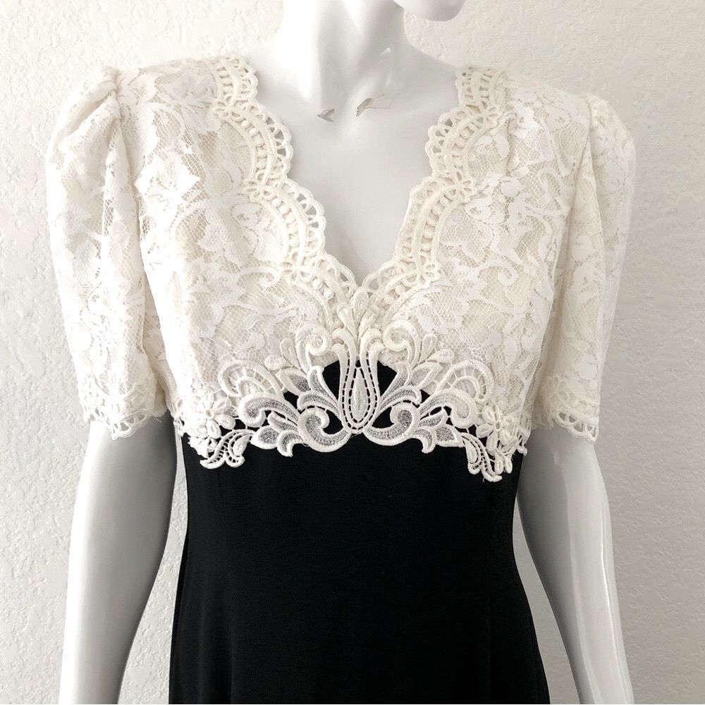 Jessica McClintock Dress Vintage 80s Gunne Sax Prom Wedding Graduation Size 14 - Picture 5 of 9